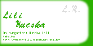 lili mucska business card